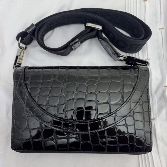 Christian Louboutin Black Croc-Embossed Women's Bag - Picture 13 of 16